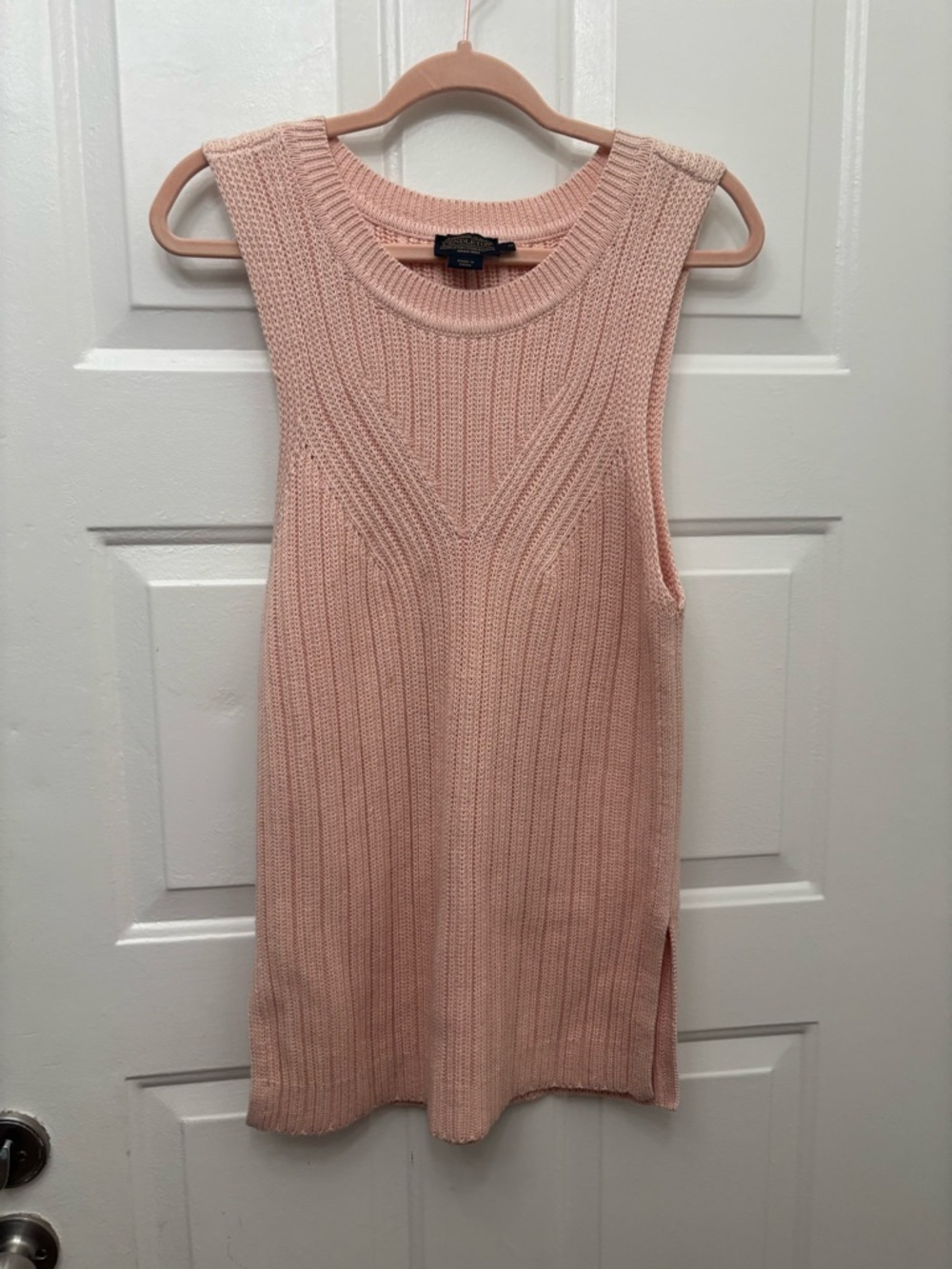 Pendleton Pale Pink Ribbed Knit Sleeveless Top